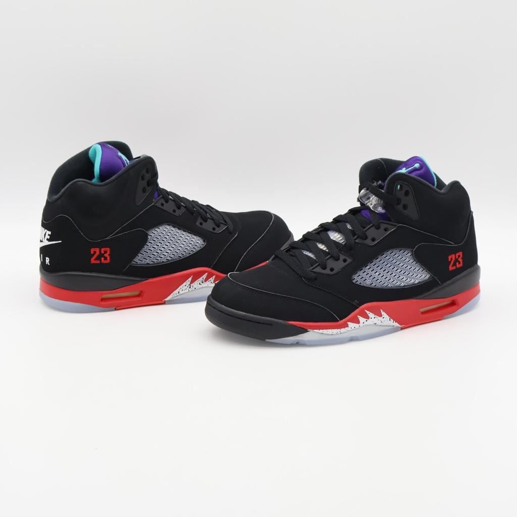 CZ1786-001 Nike Air Jordan 5 Retro Top 3 Noir Rouge Feu Raisin Glace Émeraude (Pour des hommes)