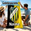 Custom Name Personalized BK Hacken Print Beach Towel, for Trip Camping Beach Party Home Decor, Birthday Gift for Family & Friends