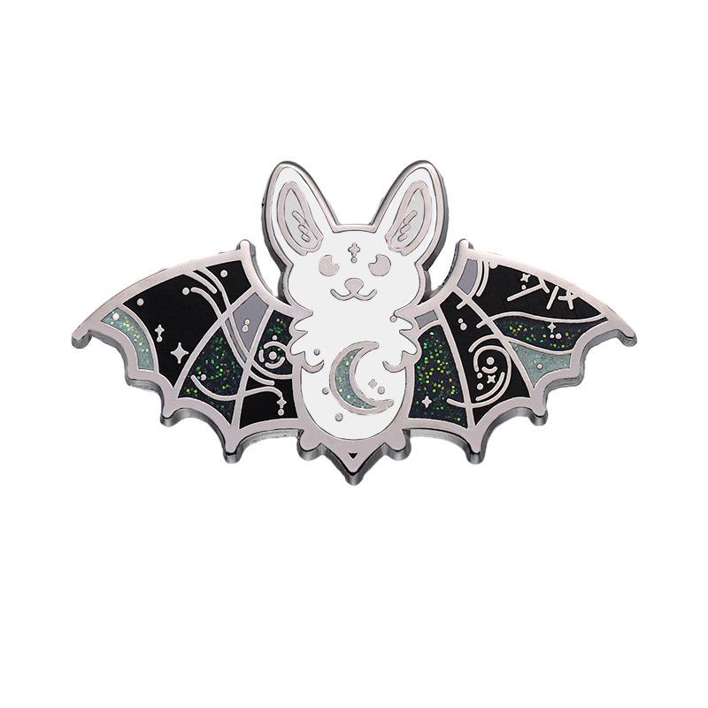 Bat Quirky Cartoon Design Enamel Pin Fun Halloween Badge Fashionable Gift For All Ages