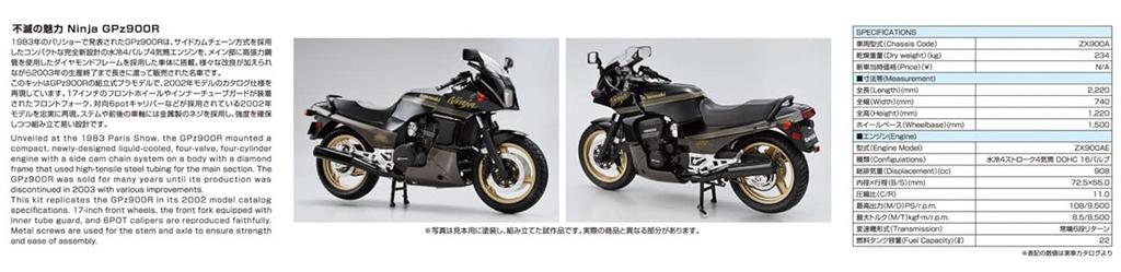 AOSHIMA The Bike Series Kawasaki ZX900R GPz900R Ninja 2002 Plastic Model 1/12 No.6