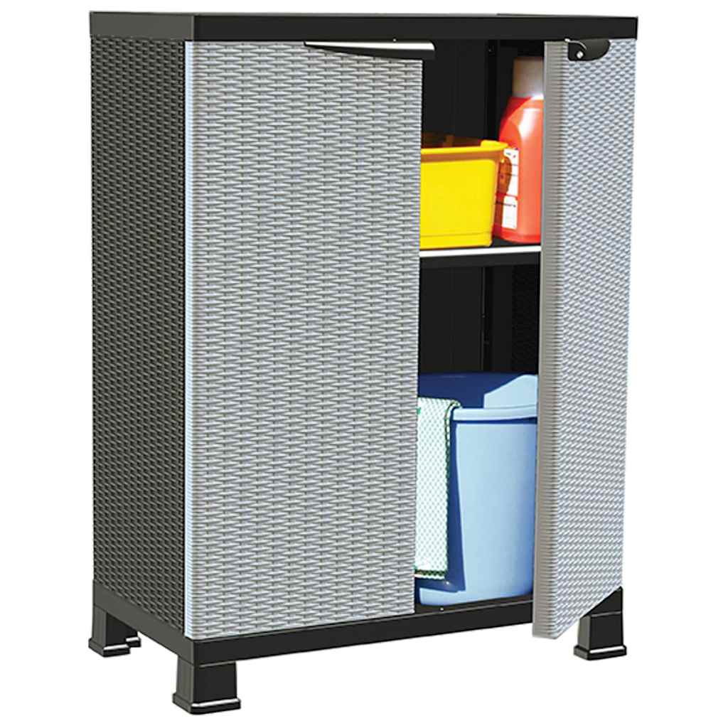 Plastic Storage Cabinet 27.2 x 15.4 x 36.2 in Rattan Design