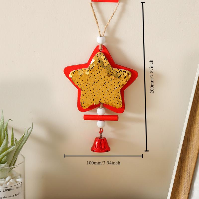 

Композиция из сцен Праздничное украшение Рождественские товары Творческие ручные вязаные маленькие подвески Подвески для рождественской елки Колокольчики 1pcs