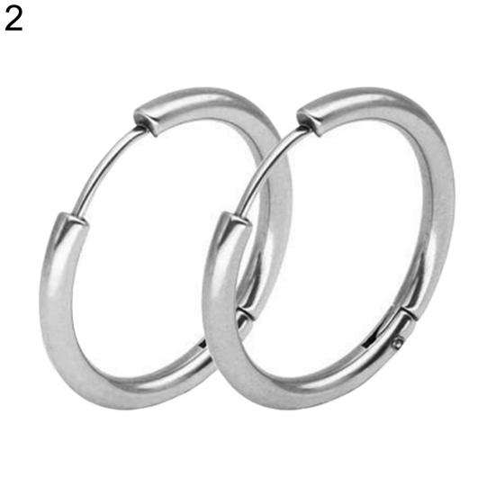 1 Pair Stainless Steel Fashion Punk Unisex Ear Hoop Circle Earrings Jewelry Gift