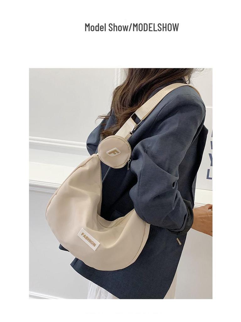 2025 Autumn Solid Color Lightweight Women's Oxford Crossbody Backpack - Large Capacity Zipper Shoulder Bag