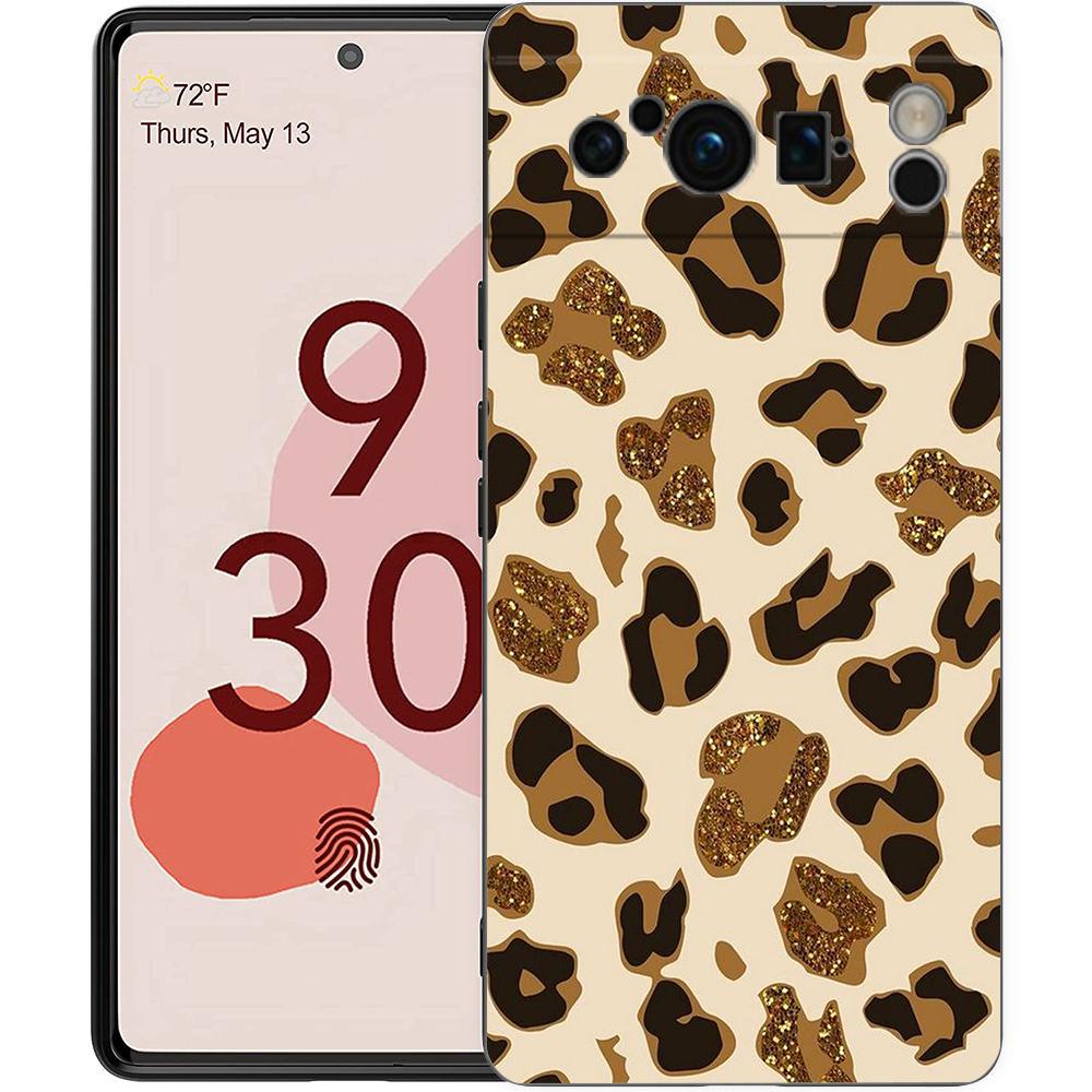 Mode Tiger Leopard Muster Blume Für Google Pixel 8 7 6 Pro 6A 5G Schwarze Handyhülle Weiche Stoßfeste Rückabdeckung TPU Hülle Coque