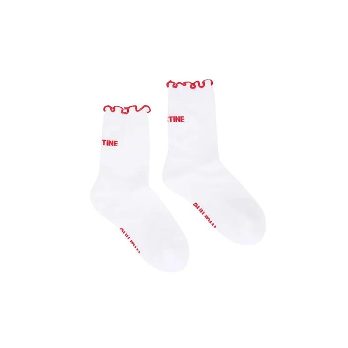 Frill Middle Socks_Red