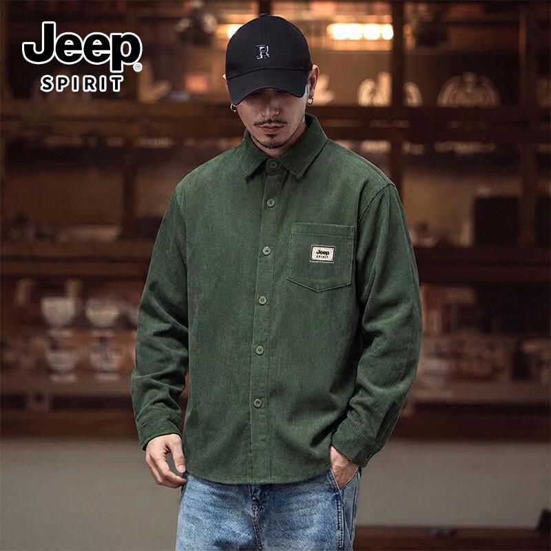 

JEEP SPIRIT Men s Casual Corduroy Long Sleeve Shirt 5XL