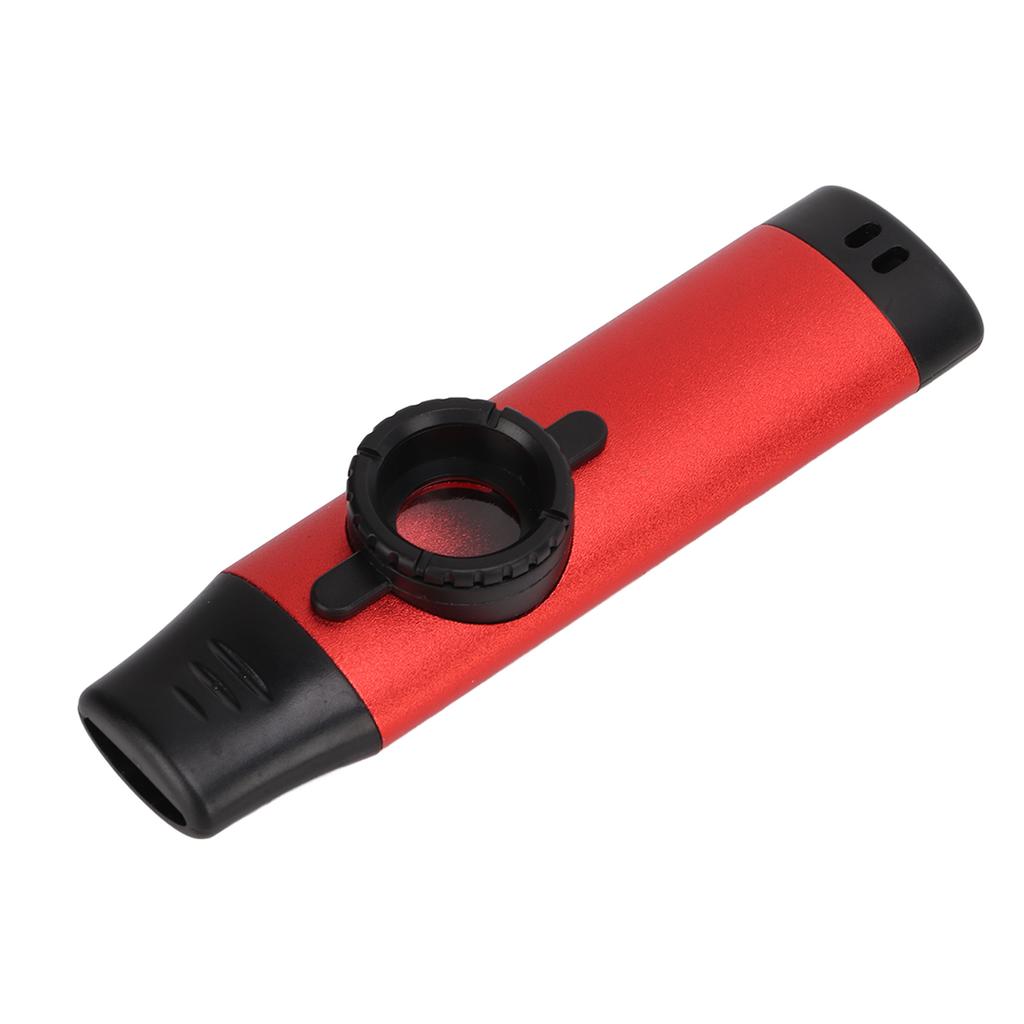 Metall Kazoo Mundstück aus Harz Einstellbare Dichtigkeit Blasinstrument mit Flötenmembranen Rot