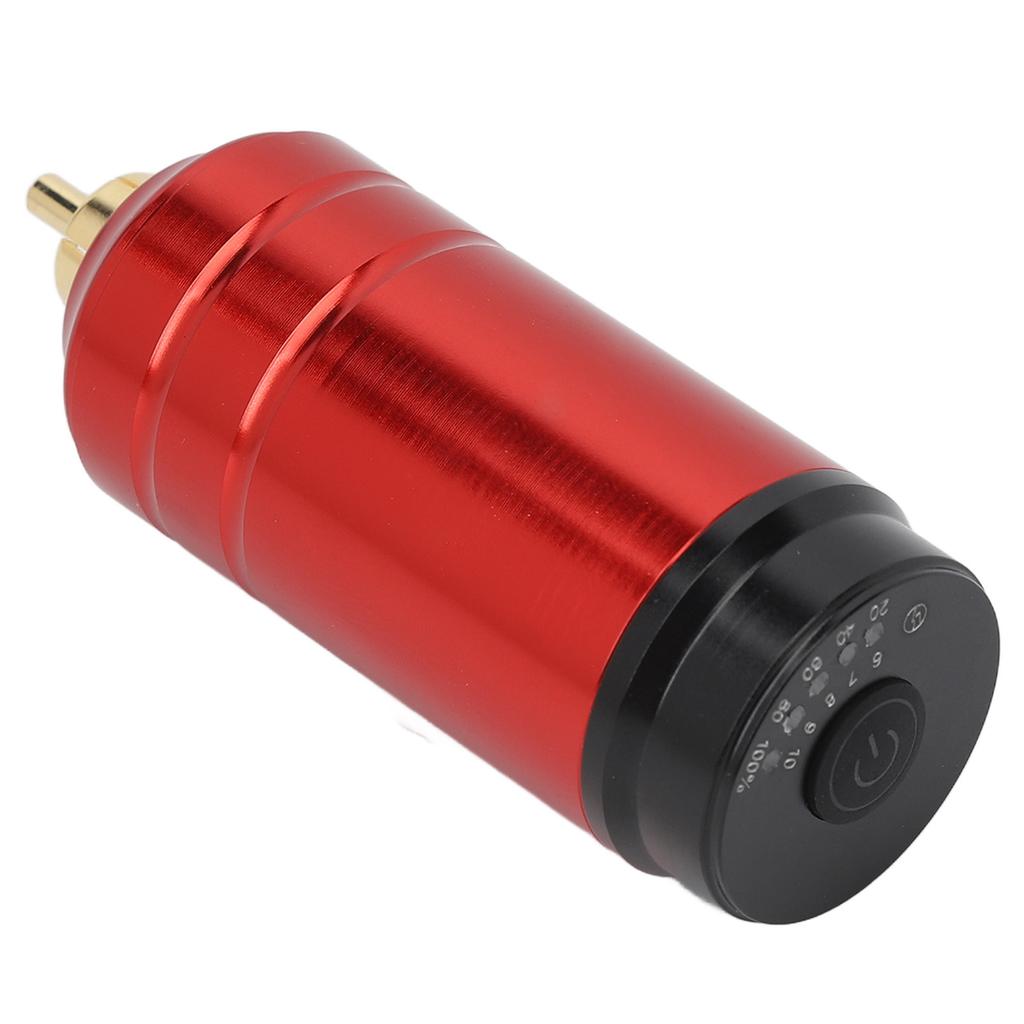 Sursă de alimentare wireless RCA pentru aparat de tatuat, aliaj de aluminiu, mat, 1600mAh, baterie USB, roșu