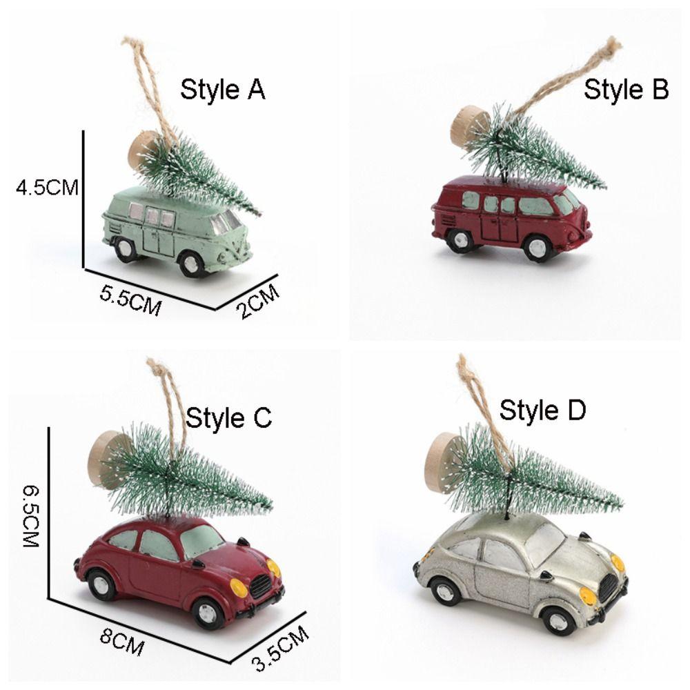 Christmas Tree Christmas Car Model Pendant Resin Car Miniature Desktop Ornament  Xmas Decoration