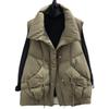 European-Style Women's Thickened Down Cotton Sleeveless Vest - Fashionable Loose Waistcoat for Autumn/Winter