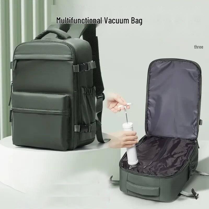 

Универсальный рюкзак для ноутбука большой вместимости унисекс с многослойным хранением и сжимаемым вакуумным мешком With Manual Pump