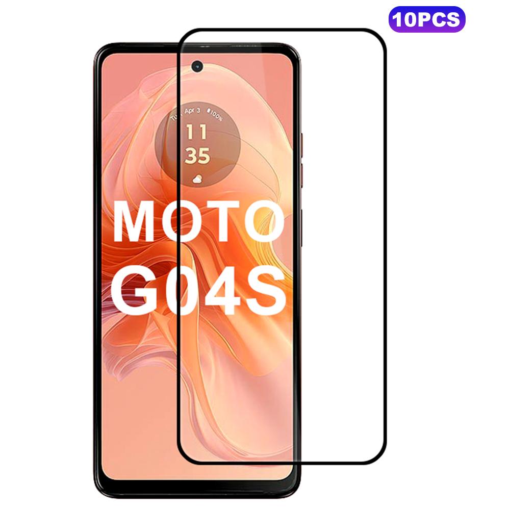 

10Pcs For Motorola Moto G04s 4G Silk Printing Screen Protector Full Glue Full Coverage Type A