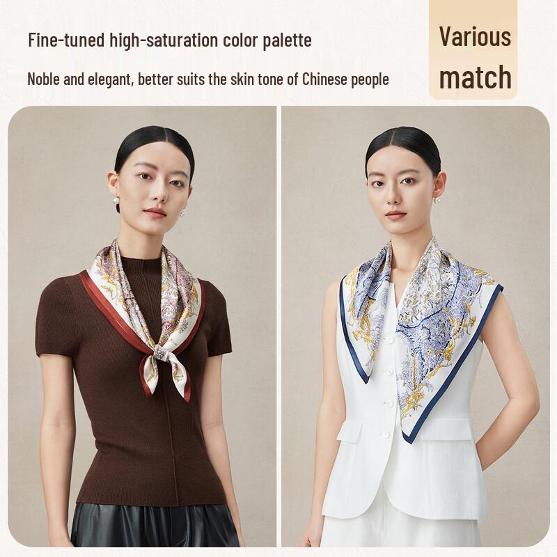 Shanghai Story 100% Mulberry Silk Printed Square Scarf