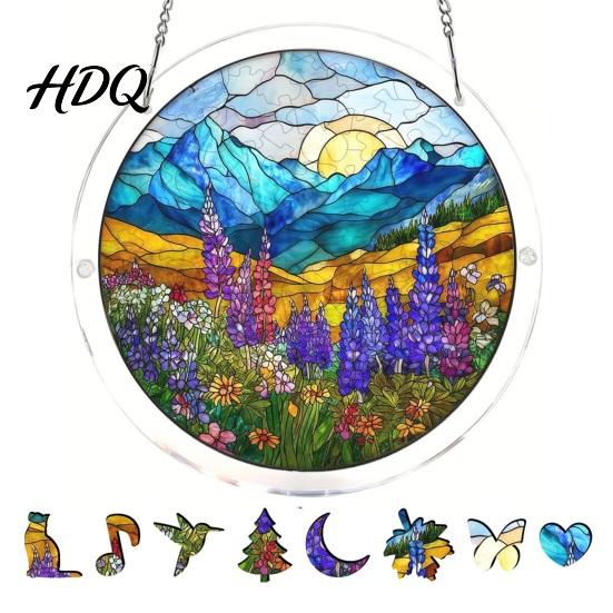 Unique Puzzle Sun Catcher Acrylic Jigsaw Suncatcher Kit Stained Glass Style DIY S A