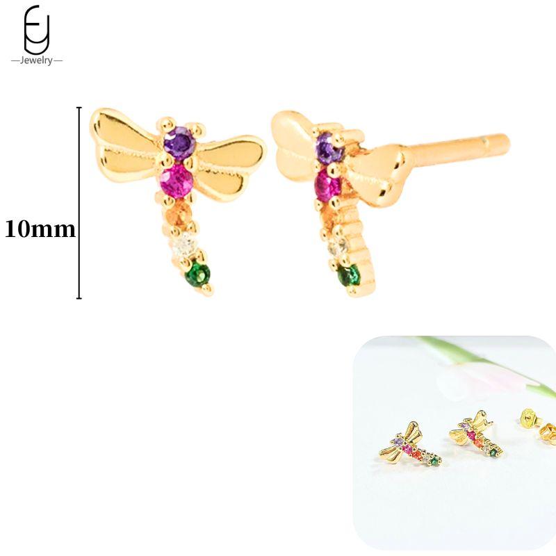 925 Silver Ear Buckles Fashion Hoop Earrings Colorful Crystal Pendants Gold Earring Premium Luxury Women's Jewelry Gift