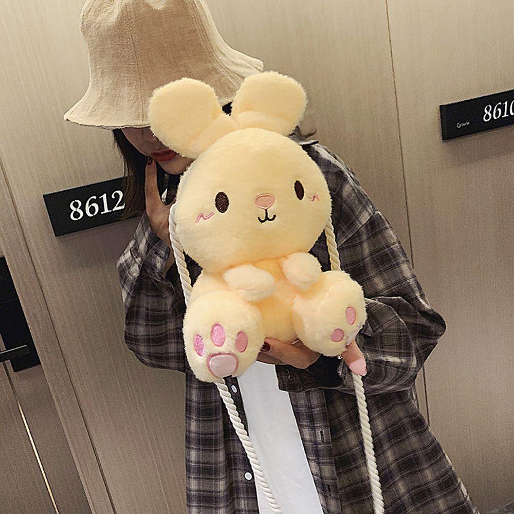 Rabbit Plush Schoolbag Plush Schoolbag Rabbit Plush Backpack Rabbit Shoulder Bag Stuffed Backpacks