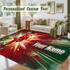 Crystal Velvet Square Rug Custom NameCristiano Ronaldo Pattern Non Slip Home Floor Decor Rug