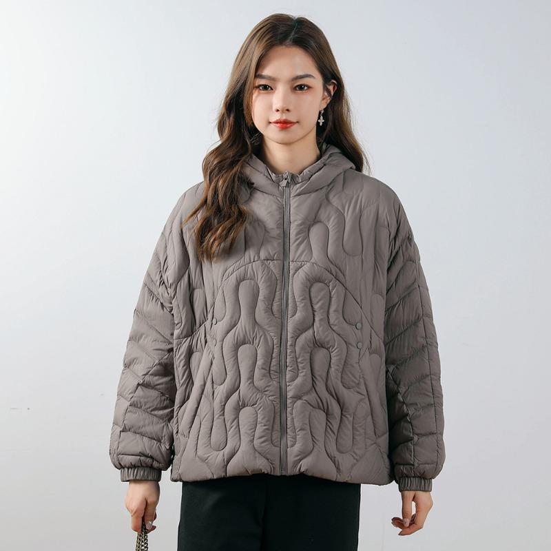 Feather 90 White Duck Down New National Standard Down Jacket Women's Hooded Hooded Fashion Skinny Short Jacket