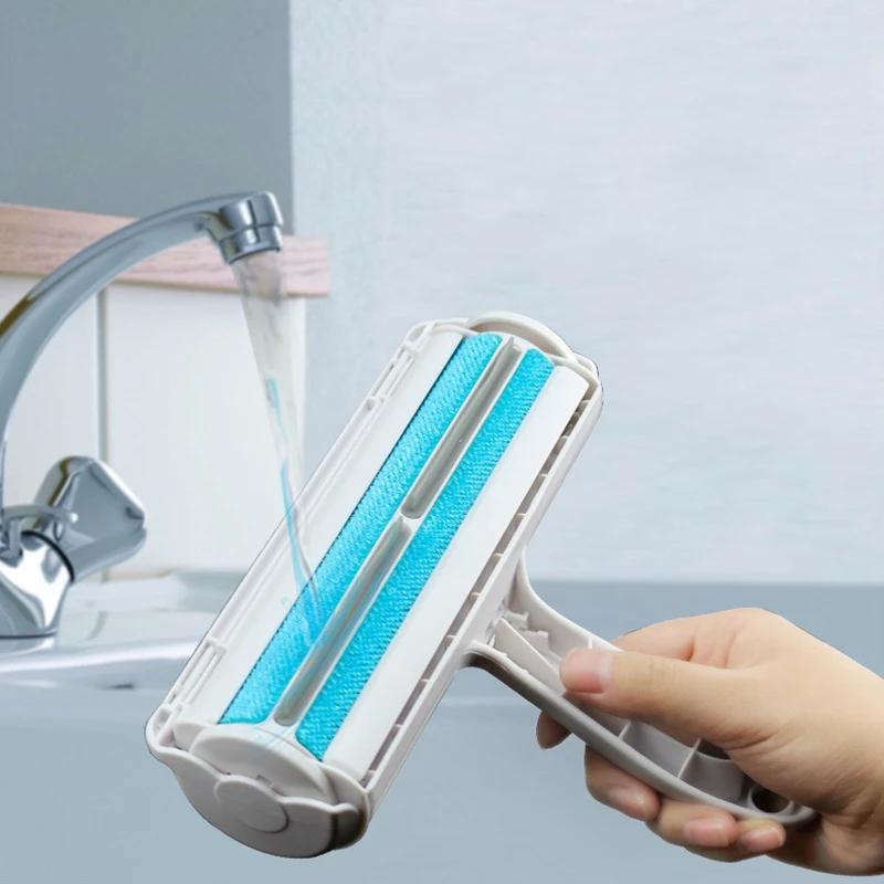 2-Way Pet Hair Remover Roller Removing Dog Cat Hair From Furniture Self-cleaning Lint Pet Hair Remover One Hand Operate