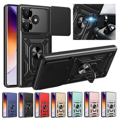 Armor Case For Xiaomi Poco F6 Pro 5G Cover Lens Protection With Ring Magnetic Holder Coque Fundas