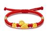 Handmade Red String Bracelet with Gold Ingot and Beads for Zodiac Year of the Horse - Immediate Wealth Lucky Charm