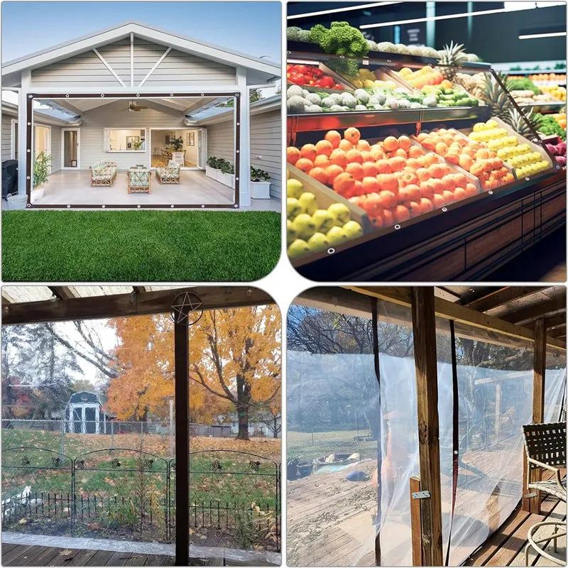 Transparent Rainproof Cloth Greenhouse Film Tarpaulin Car Truck Raincover Clear Waterproof Fence Screen Tent Ground Sheet