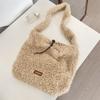 Vintage Lamb Wool Shoulder Bag Harajuku Plush Underarm Bag Vintage Fluffy Tote Bag  Women