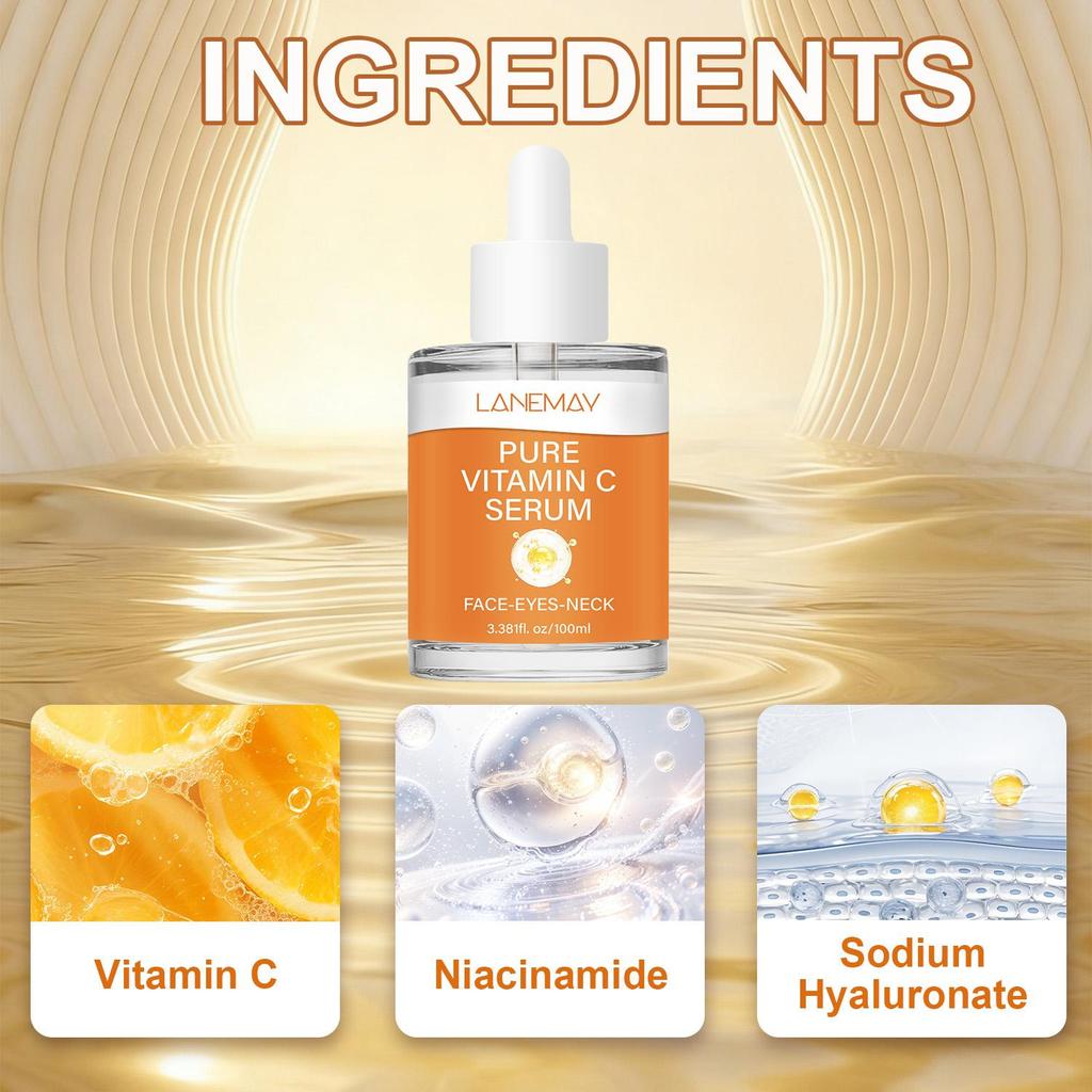 Pure Vitamin C Serum-Hydrate And Lock In Moisture-Tighten The Skin And Make It Smooth-Suitable For All Skin Types, 100ml