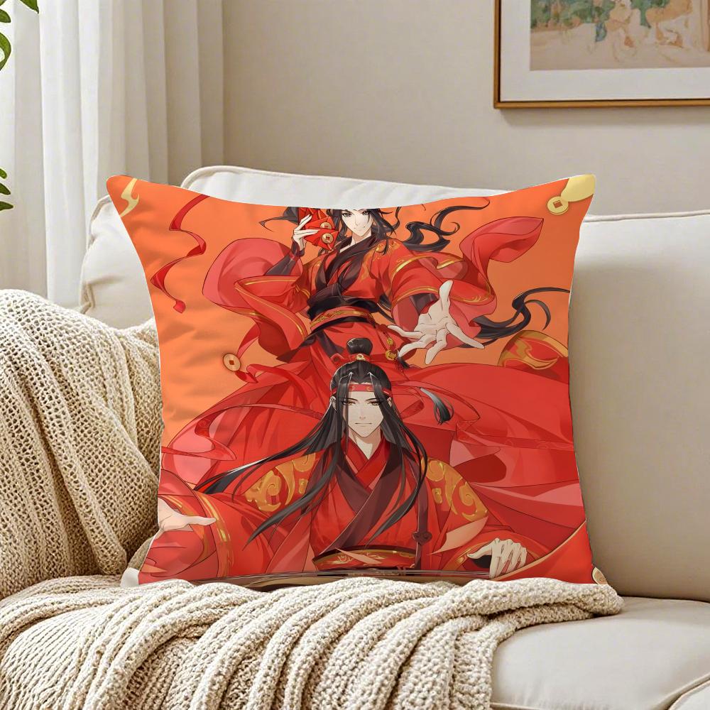 New BL Anime MMo Dao Zu Shi Cushion Cover Linen Pillowcase Soft for Sofa Bed Home Room Decor