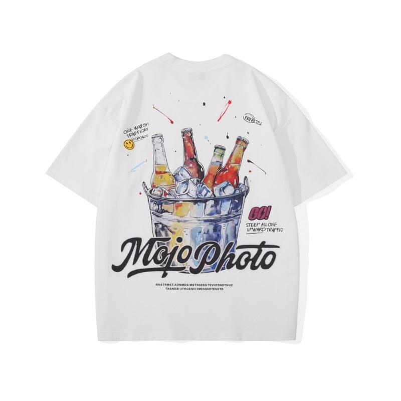 New Summer Short-sleeved Trendy Versatile Printed Pattern Fashionable T-shirt Cool Feeling