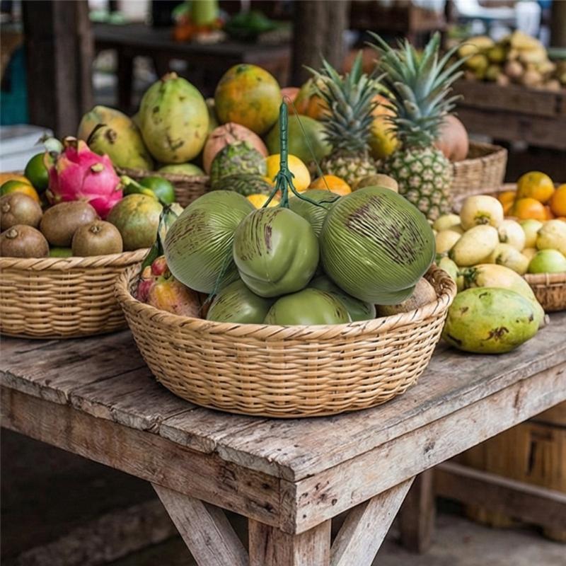 Bright ABS Materials Coconuts Replicas Artificial Fruit For Creative Photography Props And Seasonal Decorations
