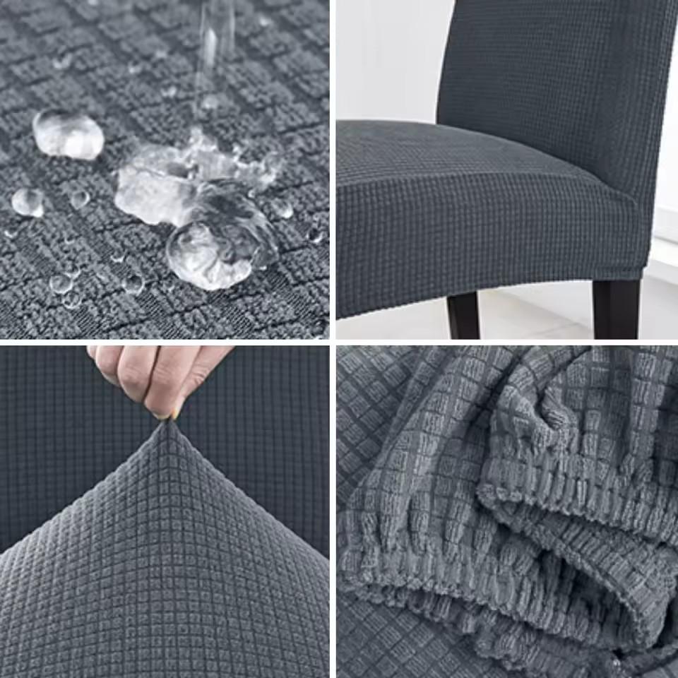 Super Soft Jacquard Fabric Short-term Waterproof Stretch Chair Cover Elastic Spandex Seat Chair Cover For Dining Room/Kitchen