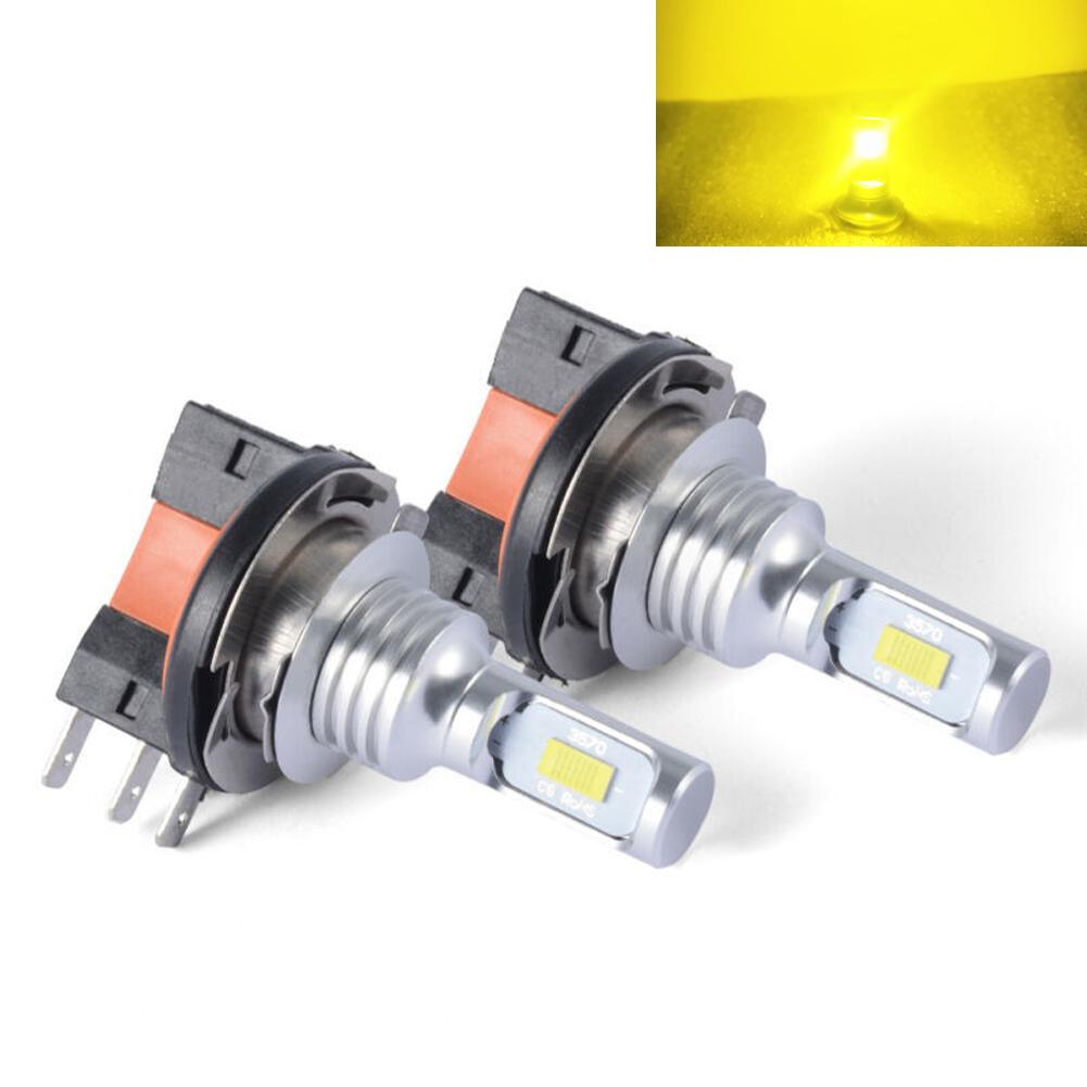 

1 пара автомобильных светодиодных ламп H15 для фар, противотуманных фар, дальнего света, дневных ходовых огней 12 В 6000 К 3570 CSP, белая автоматическая лампа жёлтый