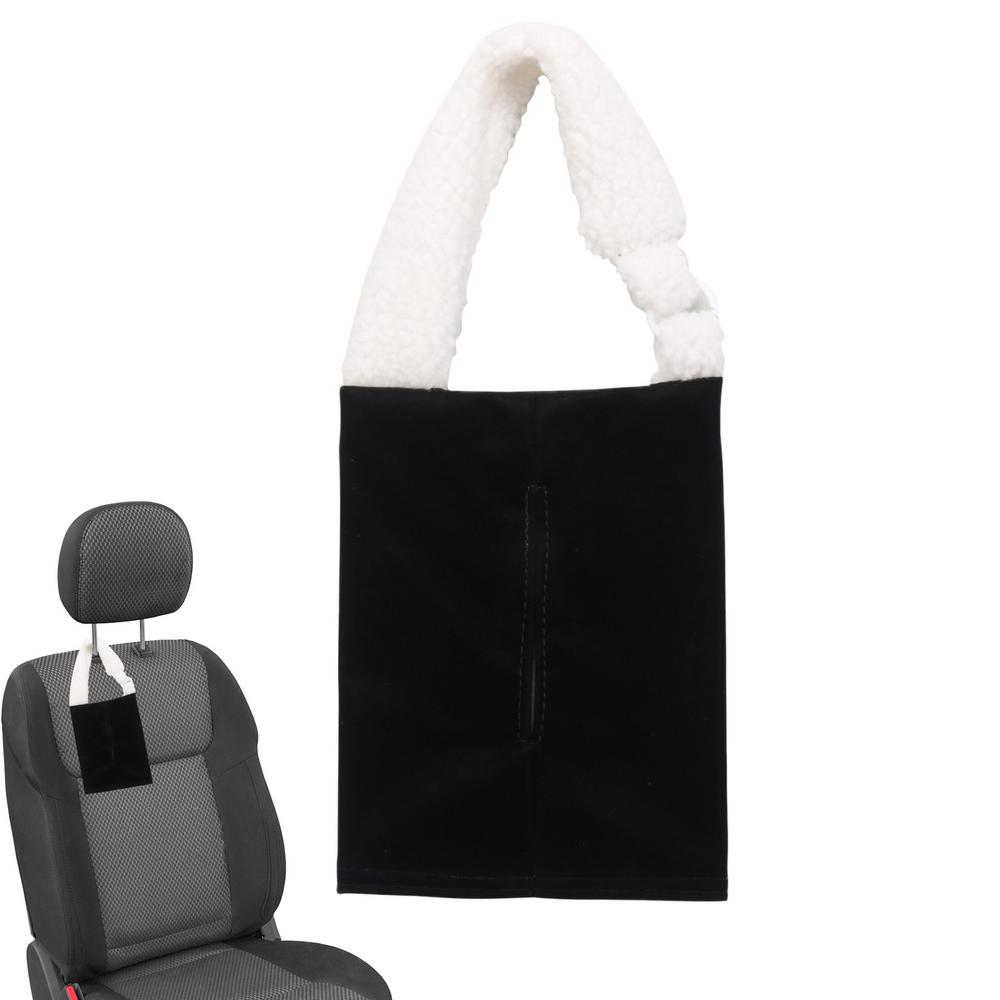 Car Tissue Holder PU Leather Napkin Holder Camping Toilet Paper Holder Tissue Box Holder For Car Back Seat Hangable Napkin Boxes