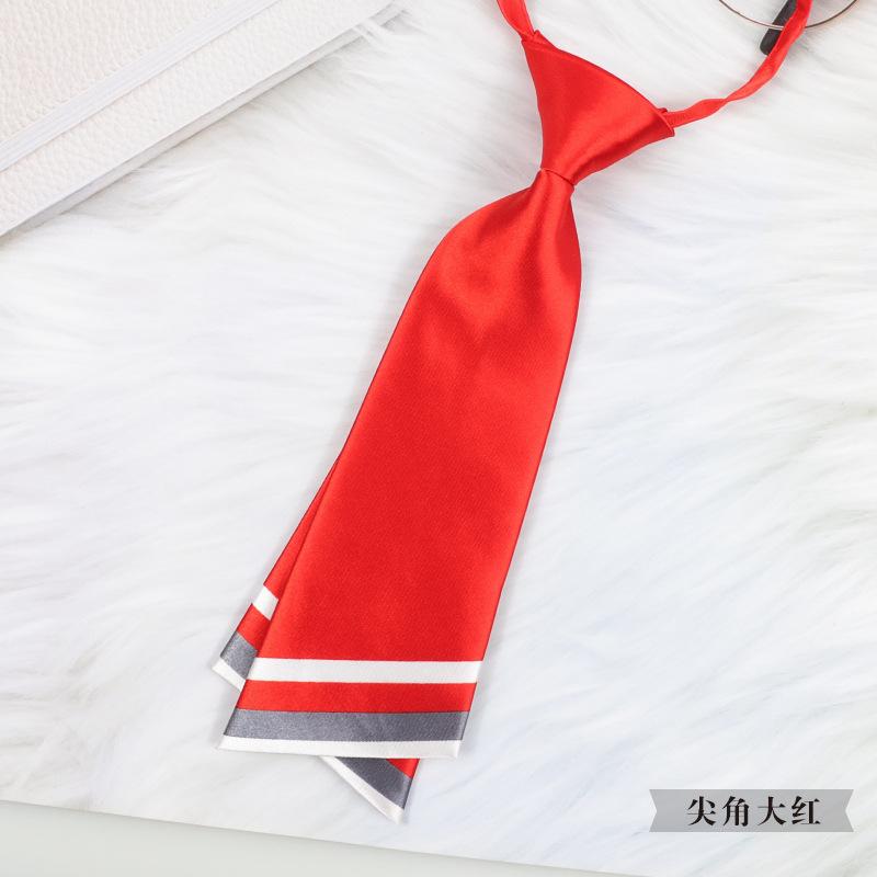 Korean Version Of Professional Sharp Corner Gray Small Tie Japanese Bow Tie Flower Ribbon Bow Student Business Women'S Tie