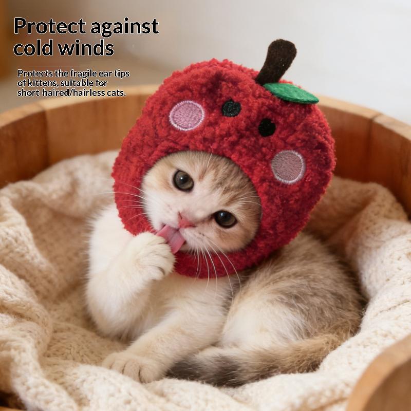 Pet Cat Fruit Plush Hat Cute Creative Pet Head Cover Funny Dress Up Cat Dog Hat Headgear Clothing Accessories Pet Supplies