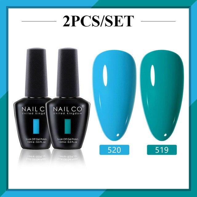 NAILCO 2 цвета, 15 мл, набор гель-лаков для ногтей Vernis, полуперманентный УФ-светодиодный гель для дизайна ногтей, принадлежности для профессионалов, отмачиваемый верхний слой