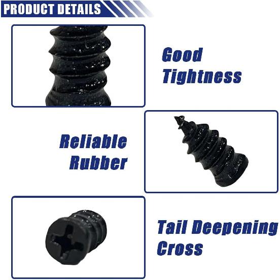 Tire Repair Nails, Car Vacuum Tire Repair Rubber Nail Kit, Self-Service Rubber Screw Tire Plugs, Quick Puncture Repair Tools, Suitable For Car,