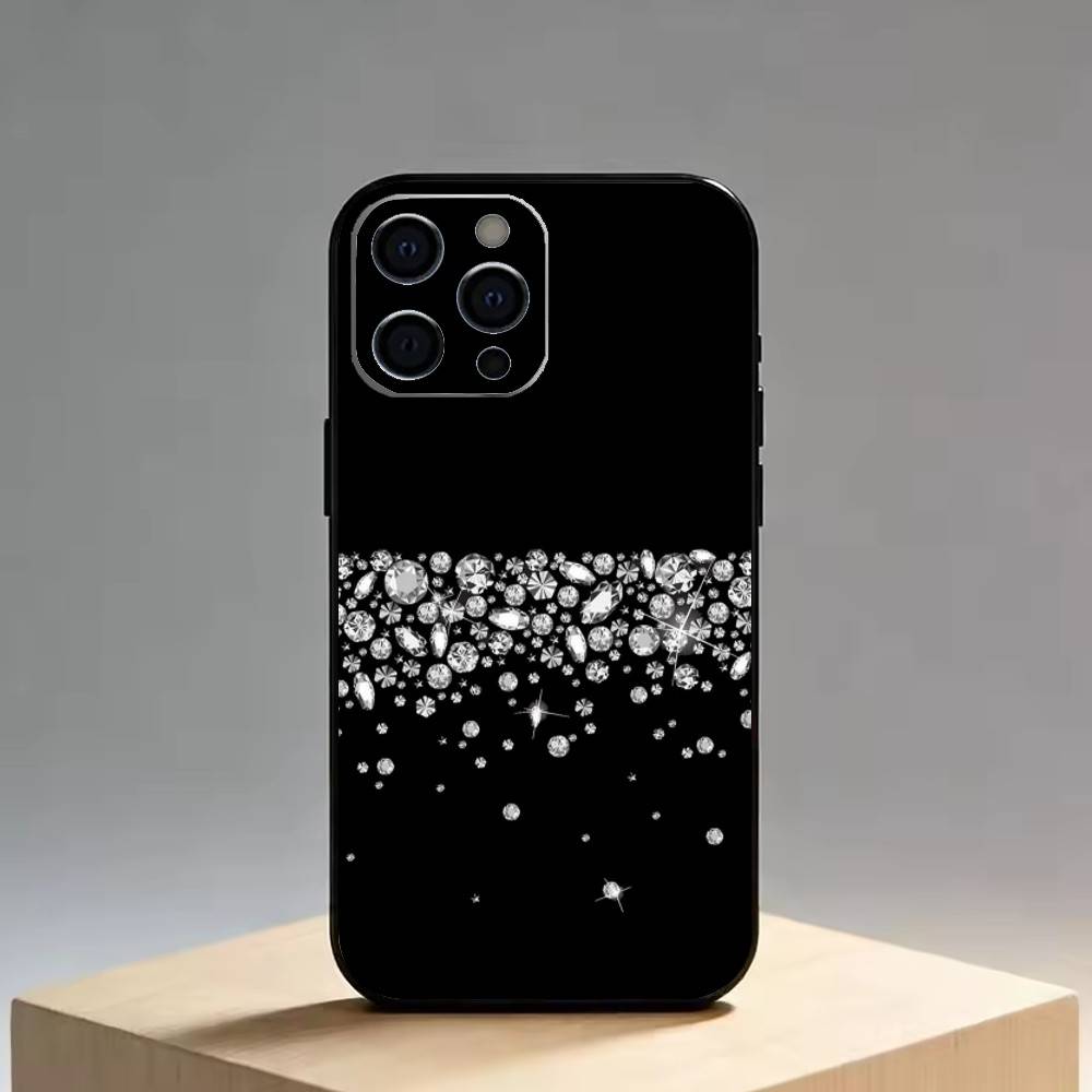 Luxury Bling Glitter Flash Phone Case For iPhone 17, 16,15,14,13,12,11 Plus,Pro Max, Others Soft Black Cover