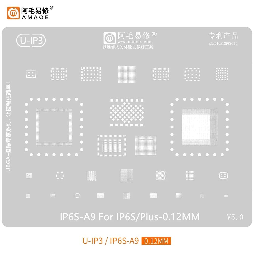 Amaoe BGA Reballing Stencil Template For iPhone 17 16 15 14 13 12 11 Pro Max XSMax 8 7P 7 6 A18 Tin Planting Soldering Net Tools