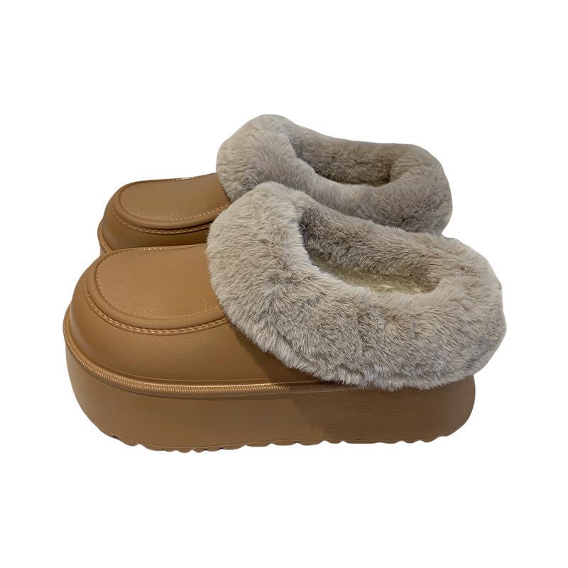 Fashion Thick Soled Cotton Slippers 2025 Women's Winter Fashion Outerwear Warm Cotton Boots Waterproof Bag Heel Cotton Shoes