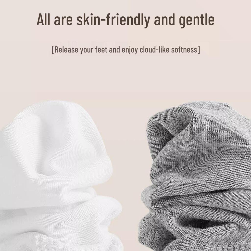 All-Season Mid-Calf Disposable Socks - One Size, Sweat-Absorbing and Travel-Friendly