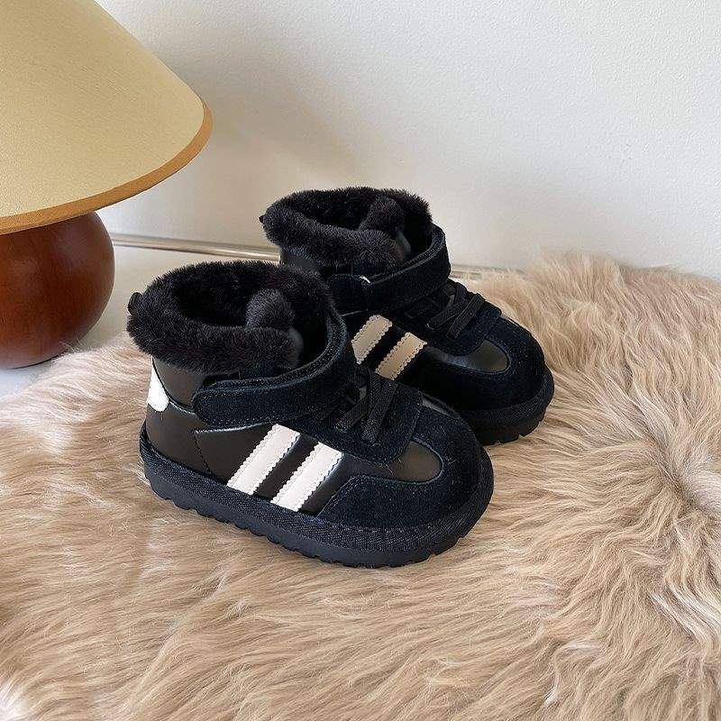 Autumn and Winter Children's Foreign Versatile Snow Boots Soft Sole Non-slip Baby Toddler Shoes Cold-proof Boys and Girls Cotton Shoes Tide