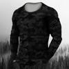 Vintage Men's Long Sleeve T Shirt Autumn Print Round Neck Tees Camouflage Pattern Clothes Casual High Street Men Tops