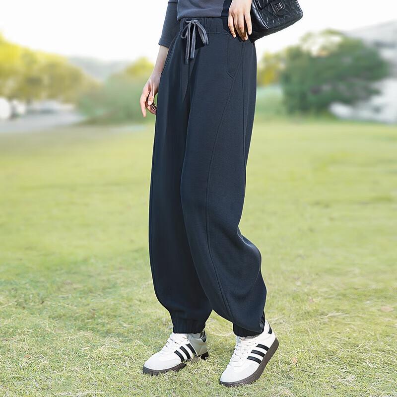 Women's Fleece-Lined Elastic Waist Drawstring Jogger Pants