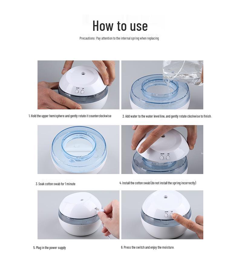 Mini Silent USB Humidifier & Essential Oil Diffuser for Home, Office, Dorm - Compact Air Purifier