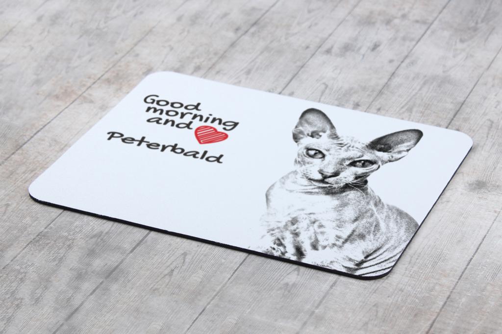 Peterbald - mouse pad with print, personalized cat pad, unique gadget for an office worker from the Art-Dog brand