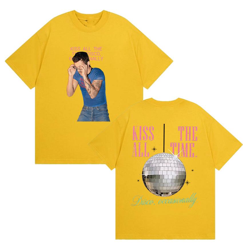 Harry Styles Kiss All The Time Tour Tshirt UNISEXs Vintage Oversized Cotton Tees Unisex High Quality YK Short Sleeve Tops