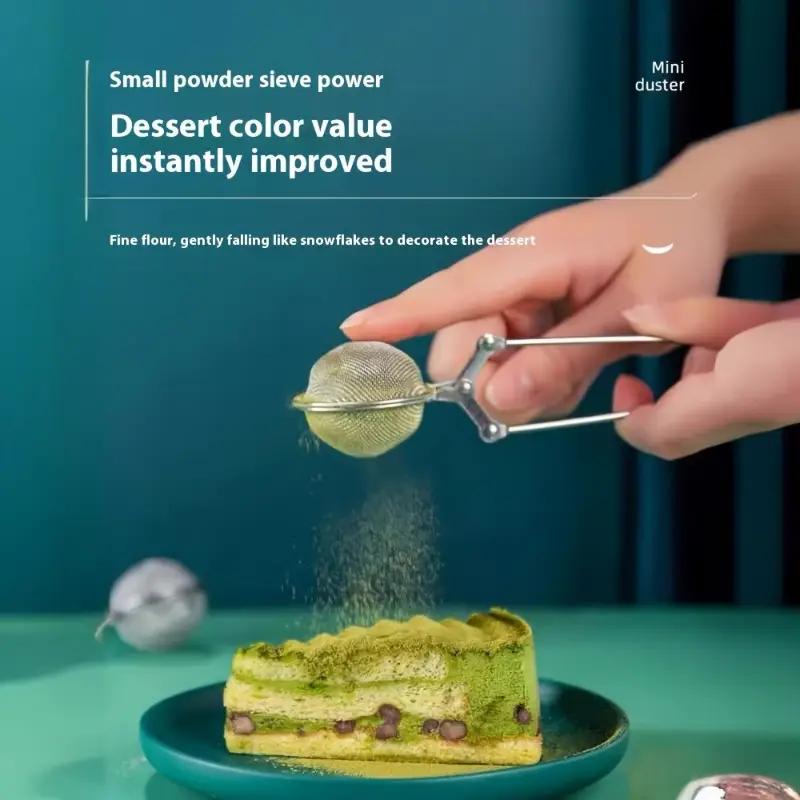 1 STÜCK Edelstahl Mehlsieb Teekugel Pulverfilter Artefakt Haushalt Griff Tee Runder Filter Tee Gewürz